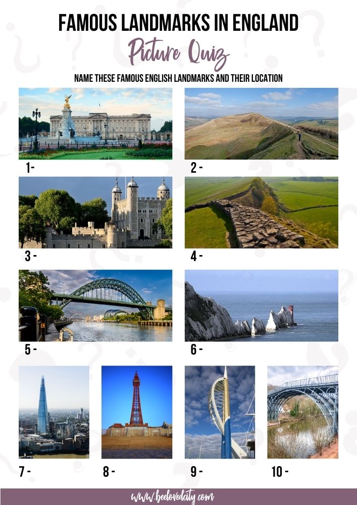 Picture Quiz about England