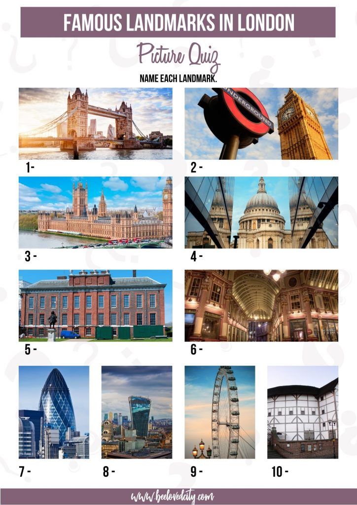 London Landmarks quiz