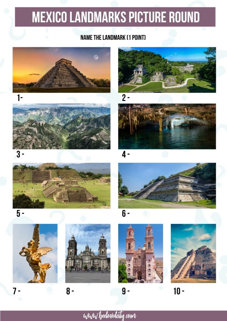 Mexico Picture Quiz