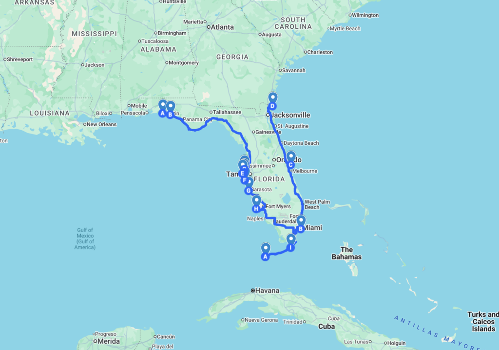 beach towns florida road trip