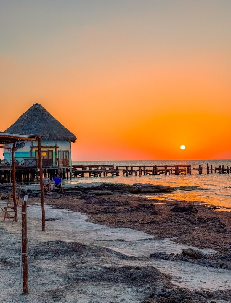 sunset in holbox