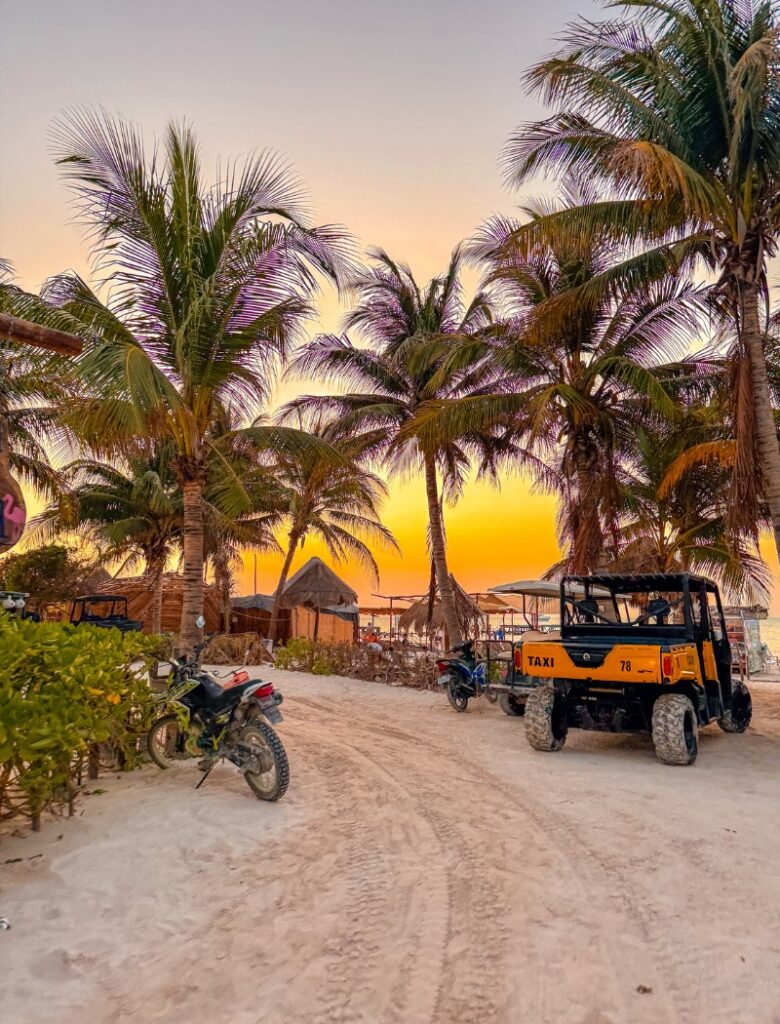 sunset on holbox beach