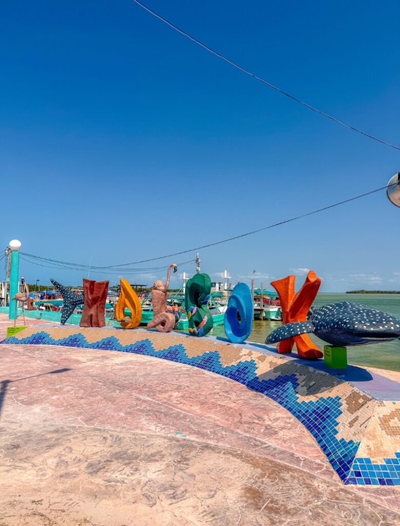 holbox sign near the ferry