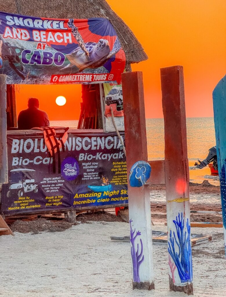 letters holbox at the beach for sunset