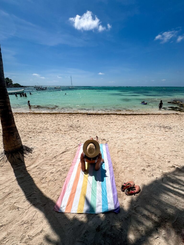 relaxing in akumal beach in mexico