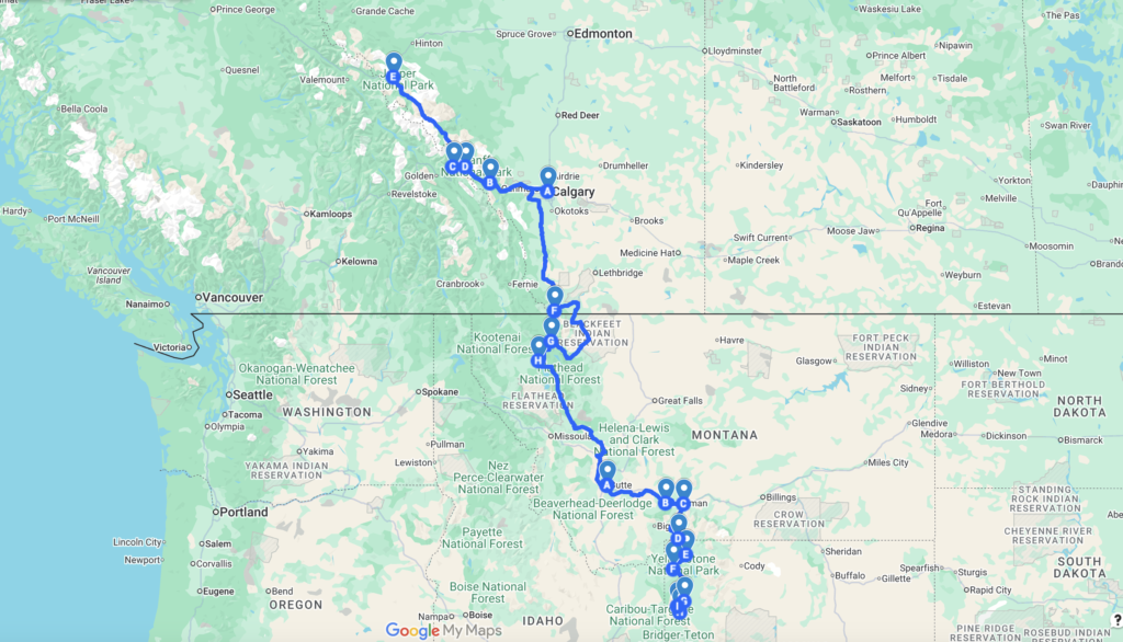 alberta montana wyoming road trip
