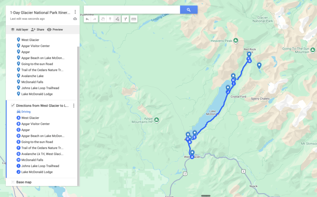glacier national park 1 day