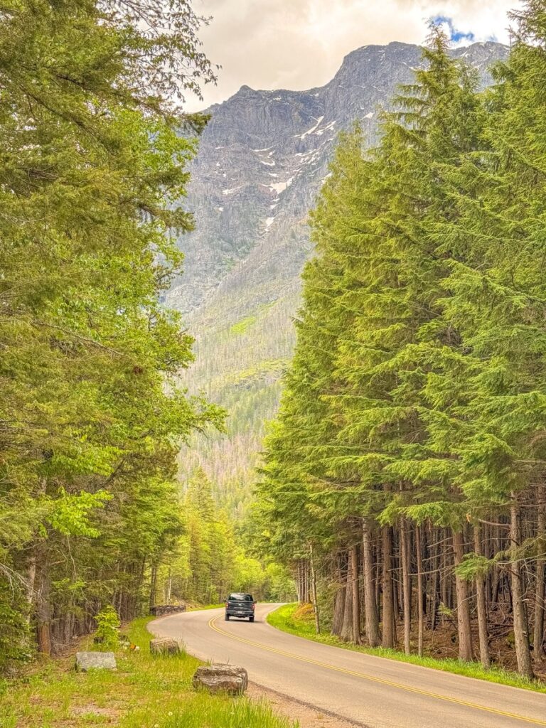 going to the sun road in glacier national park