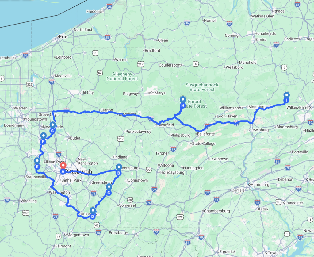 Pennsylvania walk behind waterfalls road trip