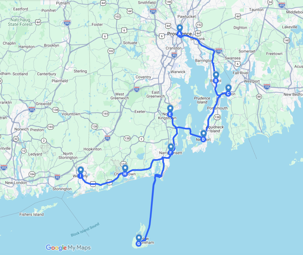 Rhode Island Road Trip Map1