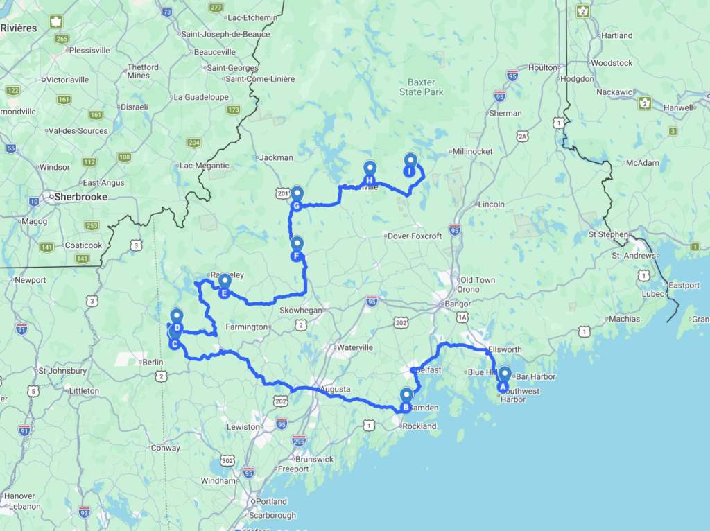 maine waterfalls road trip