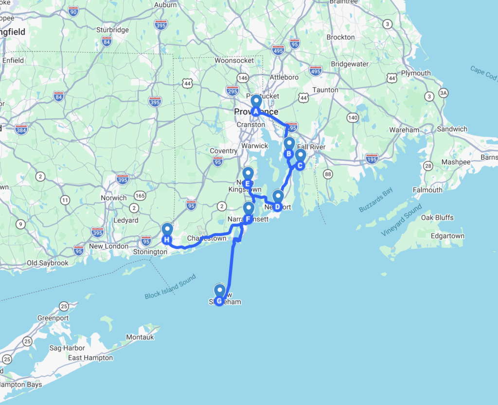 rhode island road trip map