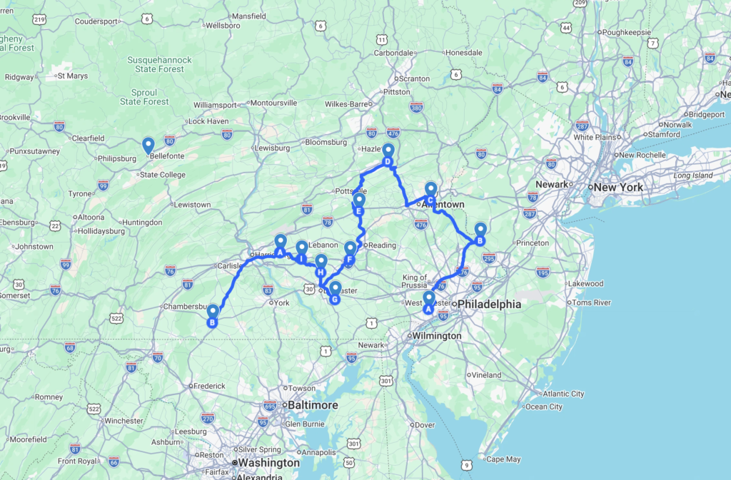 small towns in pennsylvania road trip