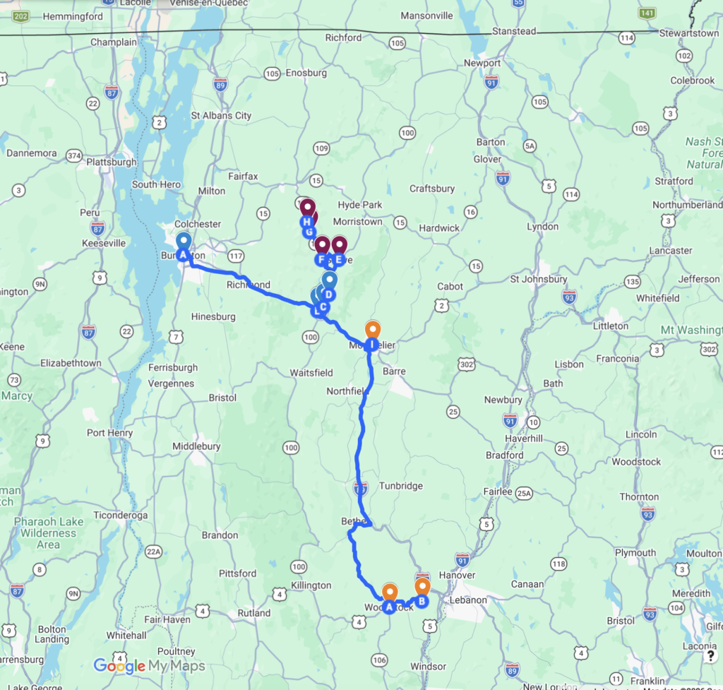 vermont 3 day itinerary