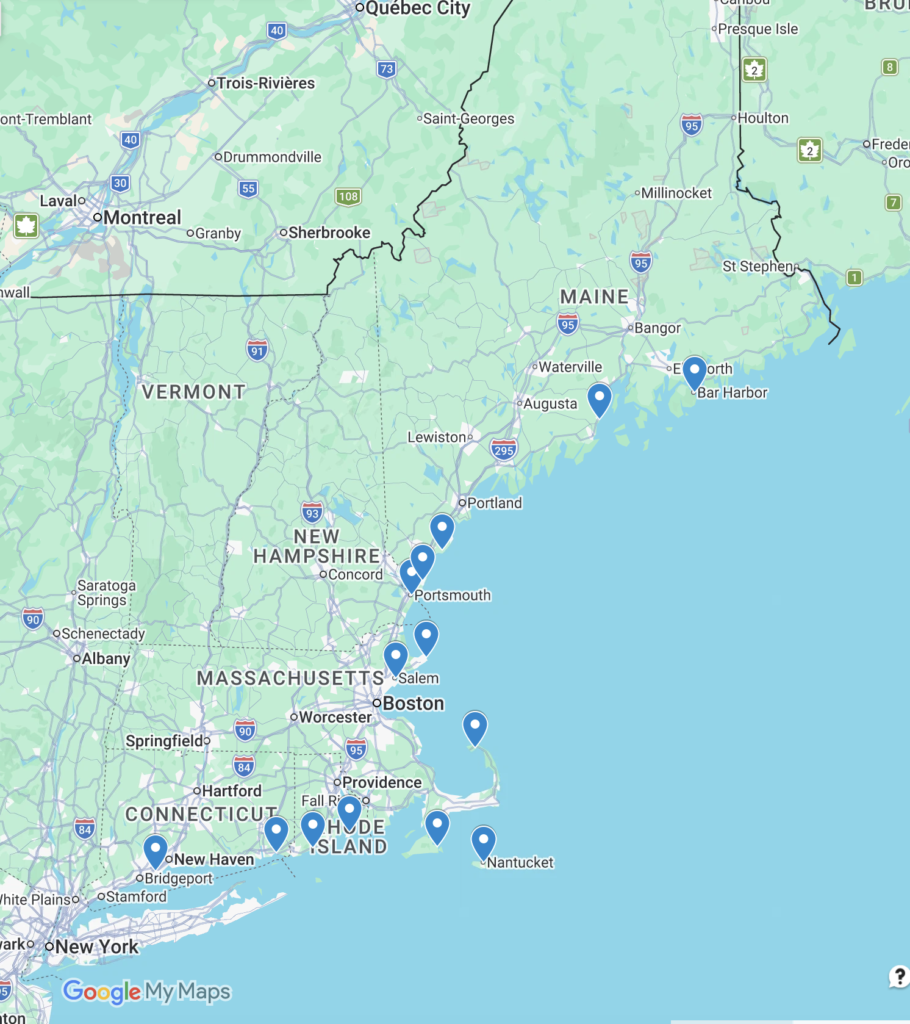 coastal towns in new england map