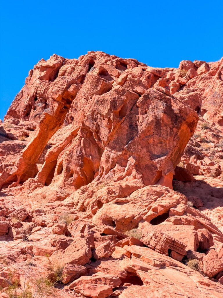 Red sandstone formations near Elephant Rock in the Valley of Fire State Park