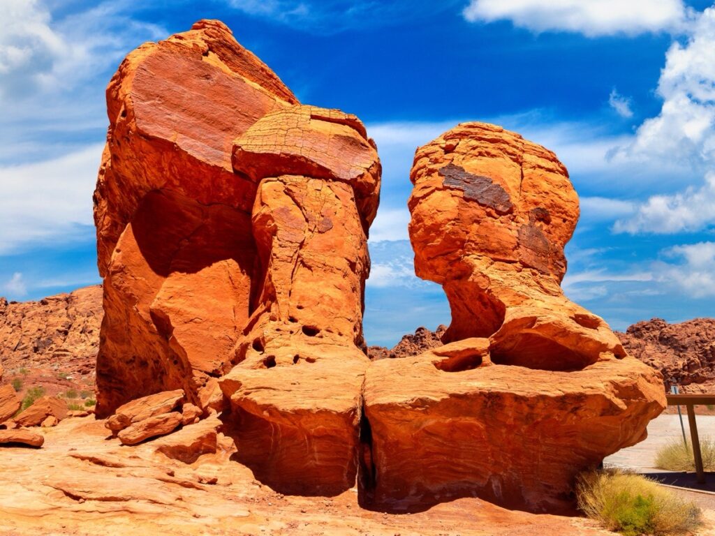 The Seven Sisters rock formations in the Valley of Fire State Park, Nevada
